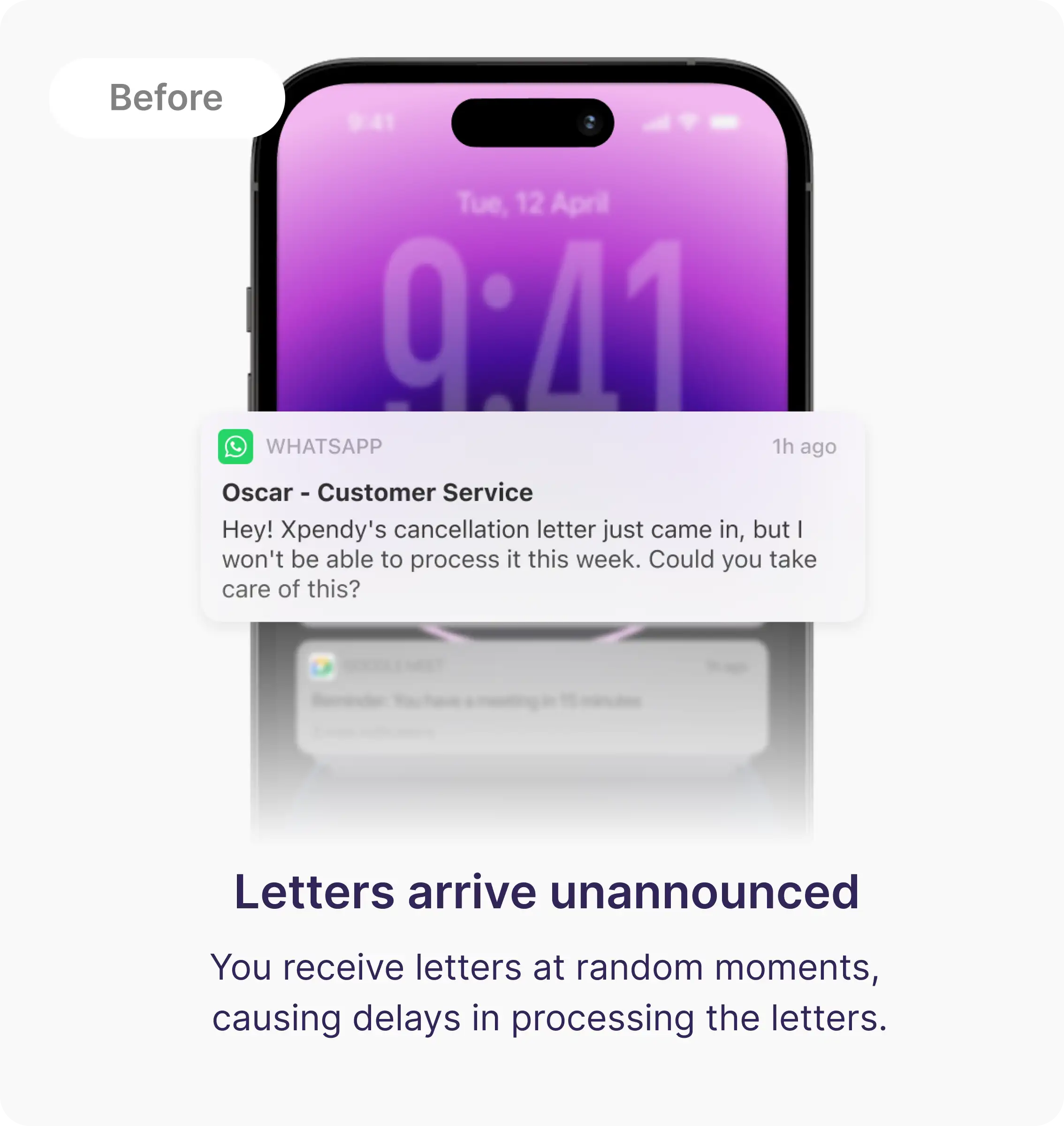 Random WhatsApp notification for letter